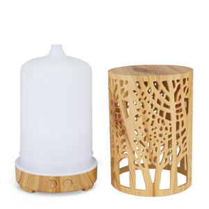 Crossborder Mini 180ml Wood Grain Aroma <b>Diffuser</b> With Led Light Usb Powered Humidifier For Home Essential <b>Oil</b> Lamp - Product Image 1