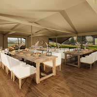 Tente de glamping de luxe SEC en aluminium et acier, grand design de toit, pour utilisation dans le désert, une chambre, un salon, tissu en toile 2000-3000mm