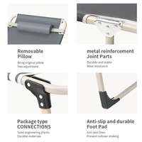 Lit de camping pliant personnalisable pour adulte, simple ou double, en métal, avec cadre en acier, réglable, portable, pour la sieste