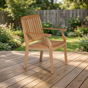 Chaise de salle à manger d'extérieur moderne en teck massif, imperméable, durable et écologique, pour l'école, l'hôpital, le sous-sol, la villa, l'hôtel - Product Image 2