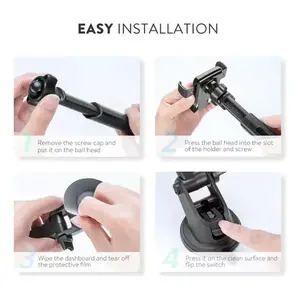 Soporte Ajustable para Teléfono de Coche Ugreen 60990 Negro con Base de Ventosa para Dispositivos iPhone y Galaxy de Hasta 7 Pulgadas - Product Image 6