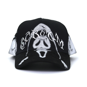 Casquette de baseball incurvée à impression intégrale, avec logo métallique personnalisé, style hip-hop, motif squelette humain, pour hommes - Product Image 2