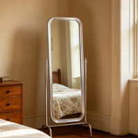 Miroir sur pied mural pleine longueur en métal doré ou argenté, grand format, personnalisé, pour la vente en gros