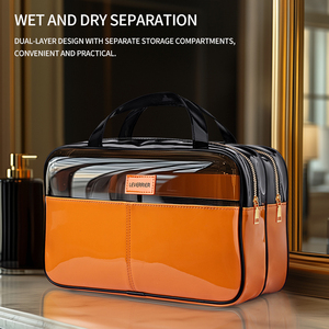 Waterproof Transparent pu Travel Toiletry Bag for <strong>Women</strong> Men <strong>Washbag</strong> 3 PCS Set Makeup Cosmetic Organizer Pouch - Product Image 3