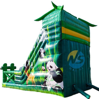 Château gonflable géant Panda de 18 pieds, toboggan Panda géant, combos, animaux de la jungle, château gonflable pour événements festifs