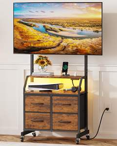 AJUNION <span class=keywords><strong>Mobile</strong></span> TV Moderno con Ruote, <span class=keywords><strong>Centro</strong></span> di Intrattenimento con 4 Cassetti, <span class=keywords><strong>Mobile</strong></span> Porta TV con Ruote - Product Image 1