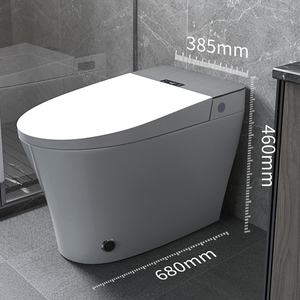 WC intelligent électrique électronique à chasse d'eau siphonique de conception moderne de luxe entièrement automatique 110V/220V Noir - Product Image 3