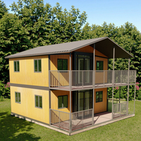 Maison préfabriquée en conteneur expansible à deux étages de 20 pieds à vendre Maison préfabriquée pliante en acier léger Villa 4 chambres à coucher