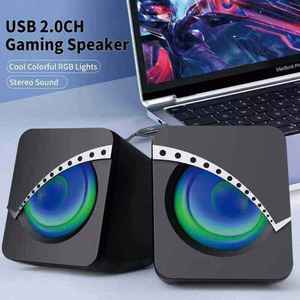ลำโพงคอมพิวเตอร์ LED สีสันสดใสแบบมีสาย USB ใช้พลังงานจากคอมพิวเตอร์ ลำโพงเกมมิ่ง RGB LED - Product Image 2