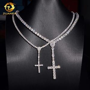 Gioielli Raffinati in Vendita, Catena Tennis Hip Hop di Alta Qualità in <span class=keywords><strong>Argento</strong></span> 925 con Moissanite Certificata GRA - Product Image 1