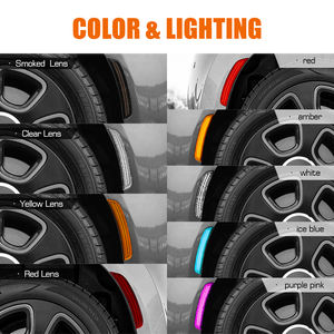 4 pièces de feux latéraux LED ambre rouge pour pare-chocs avant et arrière pour Fiat 500 <span class=keywords><strong>500e</strong></span> Pop/Sports 2011-2019, feux de marqueur de garde-boue - Product Image 3
