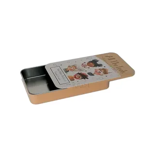 食品包装ゲームカード用の新しいデザインビッグチャイルド耐性スライドスライディング缶金属缶ボックス