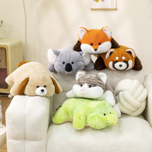 ตุ๊กตาสัตว์น้อยน่ารักนอนราบ ตุ๊กตาพ่อ ตุ๊กตาตั้งโต๊ะ พร้อมของตกแต่งตุ๊กตาขนนุ่ม ของเล่นเพื่อนนอน - Product Image 1