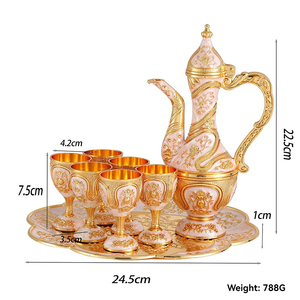 Juego de vino blanco retro europeo, copa metálica creativa para el hogar, jarra de vino antigua de alta gama para bodas, 8 piezas - Product Image 6