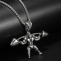 Collier d'haltérophilie, pendentif de Fitness, musculation, Gym, 2 couleurs, collier d'haltères, bijoux de Fitness, vente en gros, 2023