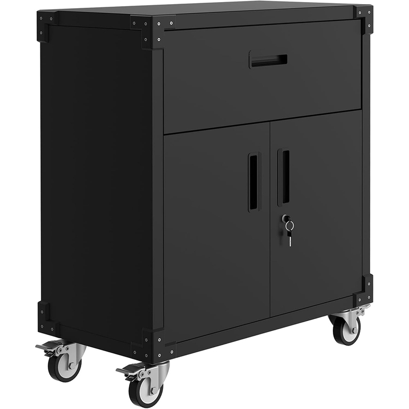 Blue Rolling Tool Cabinet with Drawer
