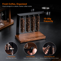 Support de rangement en bois pour café avec ensemble de préparation pour café filtre en verre, bocaux hermétiques pour grains de café