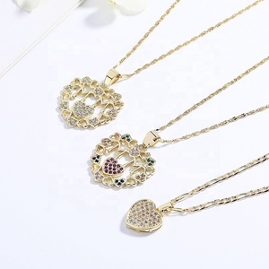 ของขวัญวันวาเลนไทน์และวันแม่ สร้อยคอรูปหัวใจแทนความรัก ขายส่ง ชุบทอง 18K ประดับเพชรซิร์คอน เครื่องประดับแฟชั่นสำหรับผู้หญิง - Product Image 2