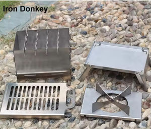 Barbecue portable d'extérieur mini au charbon <span class=keywords><strong>de</strong></span> bois, pliable, en acier inoxydable, multi-combustibles, pour 1-2 personnes, idéal pour le camping et la cuisson - Product Image 5