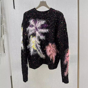 <span class=keywords><strong>Maglione</strong></span> Invernale con <span class=keywords><strong>Piume</strong></span> e Nappe, Top a Maniche Lunghe alla Moda, <span class=keywords><strong>Maglione</strong></span> da Donna con Scollo Rotondo e Decorazioni in Paillettes - Product Image 2