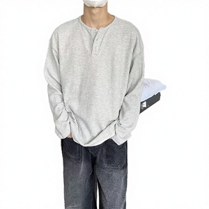 เสื้อยืดคอกว้างผู้ชายสีพื้นแบบสบายๆ ทรงหลวม ผ้าถัก ไซส์ใหญ่พิเศษ 3XL แขนสั้น โพลีเอสเตอร์/คอตตอน สำหรับฤดูร้อนใหม่ - Product Image 2