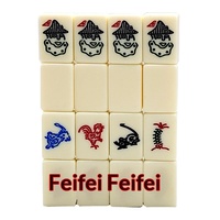 Fichas de Mahjong Minimalistas de Melamina Medianas de Hong Kong, Taiwán, Vietnam y Singapur, 20 mm, Multicolores, Enrolladas a Mano, 160 Piezas, para 4 Jugadores