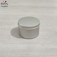 Vente en gros de boîtes en métal rondes vides argentées de 220ml avec couvercle coulissant Boîtes à bougies Emballage de thé Boîte-cadeau en aluminium