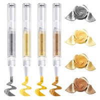 Offre Spéciale personnalisable comestible paillettes peinture stylo ensemble pour la cuisson bricolage gâteau décoration oeufs de pâques liquide perle stylo étincelle 4 pièces
