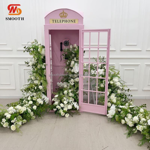 Decoración de Escenario de Boda Elegante, Camino de Flores de Seda Artificial Verde/Blanco con Diseño Asimétrico Roto para Mesa de Pasillo - Product Image 6