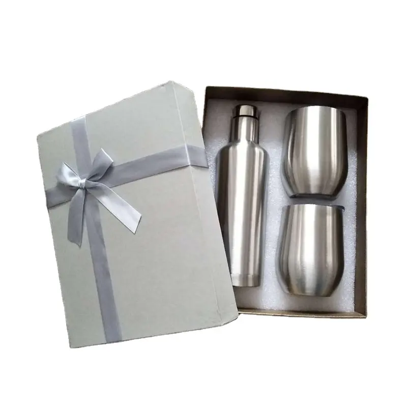 17Oz Chai 12Oz Wine Tumbler Gift Set Ly Bán Buôn Đôi Tường Chân Không Cách Nhiệt Chai Rượu Bằng Thép Không Gỉ Một Tumblers Bộ