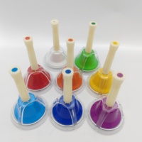 Musical Handbells Set Colorful Educational Instruments 8 Note Metal Hand Bells Toddlers Children Adults Bell Music Toy Color Box