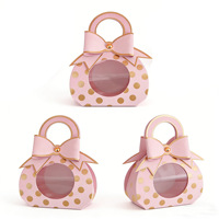 Boîte à bonbons créative de style européen, motif à pois, emballage mignon avec fenêtre visible, fourniture directe d'usine, vente en gros personnalisée