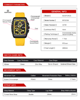NAVIFORCE 8025 Montre Quartz en Silicone de Haute Qualité Homme Montre à Fonctions Multiples pour Hommes Sport Étanche Lumineuse