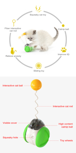 Nuevo diseño, suministros multifunción para mascotas, juguetes de bolas para gatos ecológicos, juguete interactivo para gatos y coches de equilibrio chirriante, juguete de hierba gatera para correr - Product Image 2