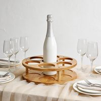 Support de rangement rotatif en bambou pour 7 bouteilles de sirop, présentoir pour station de sirop de café