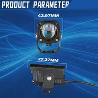 Phare avant LED GICOO pour moto et VTT, yeux de démon, 6000K, projecteur antibrouillard, étanche IP68, 90W, projecteur auxiliaire pour
