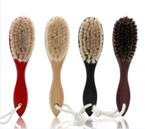 Blaireau de rasage en crin de cheval doux et naturel pour hommes, brosse de toilettage pour barbe avec manche <span class=keywords><strong>suspendu</strong></span> en <span class=keywords><strong>bois</strong></span> - Product Image 1