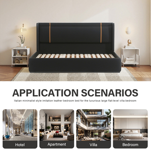 Chambre à coucher moderne <span class=keywords><strong>de</strong></span> luxe <span class=keywords><strong>lit</strong></span> rembourré personnalisable tête <span class=keywords><strong>de</strong></span> <span class=keywords><strong>lit</strong></span> en <span class=keywords><strong>imitation</strong></span> cuir confortable pour hôtels villas maison appartements - Product Image 2