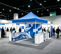 Tente pliante personnalisée avec logo imprimé numériquement 10x10 pieds, imperméable, structure en alliage d'aluminium, stand d'exposition pour salons professionnels et événements