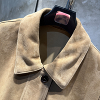 Veste surdimensionnée en cuir suédé véritable pour femmes, manteau décontracté à fermeture éclair en peau de mouton véritable, vêtements d'extérieur en suédé véritable pour le printemps et l'automne