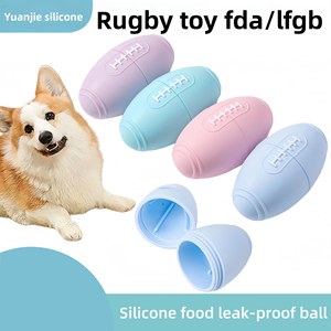 環境に優しい食品グレードシリコン製猫犬用噛むおもちゃ、ペット用餌入れボール、歯固めボール - Product Image 3
