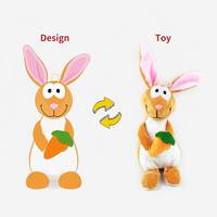 Grosir boneka kelinci ekspresi lucu dengan gantungan kunci wortel-mainan boneka kelinci Mini untuk hadiah anak-anak