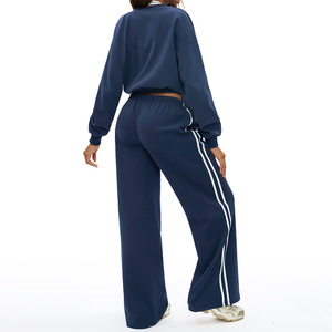 Completo Sportivo Casual Autunno Inverno a Righe <span class=keywords><strong>in</strong></span> 100% <span class=keywords><strong>Poliestere</strong></span> Eco-Friendly, Comodo e alla Moda - TZ4506 - Product Image 2