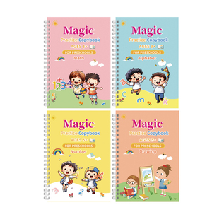Quaderno di Pratica Magica Personalizzato con Alfabeto Scanalato e Inchiostro Evanescente, Set da 4 Pezzi per l'Apprendimento della Scrittura per Bambini in Età Prescolare - Product Image 1