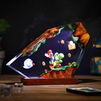 Lampe de table en résine Mario et son ami Jesse, veilleuse design en résine, cadeau d'Halloween