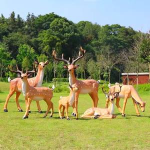 Statues d'animaux de la ferme en résine pour l'extérieur, artisanat en fibre de verre, taille réelle, animaux de safari, alpaga, cerf, éléphant, sculpture - Product Image 6