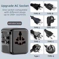 Pengisi Daya Cepat PD 35W Ringkas Adaptor Perjalanan Universal Dunia 3 Port Tipe-C 2 Port USB Tahan Api Jam Tangan Pintar Earphone Ponsel