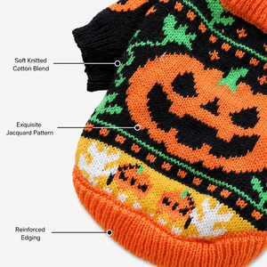 Pull pour animaux de compagnie en polyester écologique, classique, pour l'automne et l'hiver, imprimé citrouille d'Halloween, accessoires chauds de Noël - Product Image 3