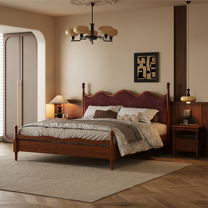 Роскошный в американском стиле современный дизайн каркас кровати из массива ясеня с обивкой - Product Image 1