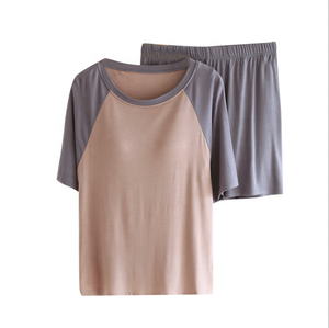 Nuovo Pigiama <span class=keywords><strong>in</strong></span> <span class=keywords><strong>Modal</strong></span> con Colori Patchwork per Tempo Libero, Esterno e Casa, Set Pigiama da Donna - Product Image 5